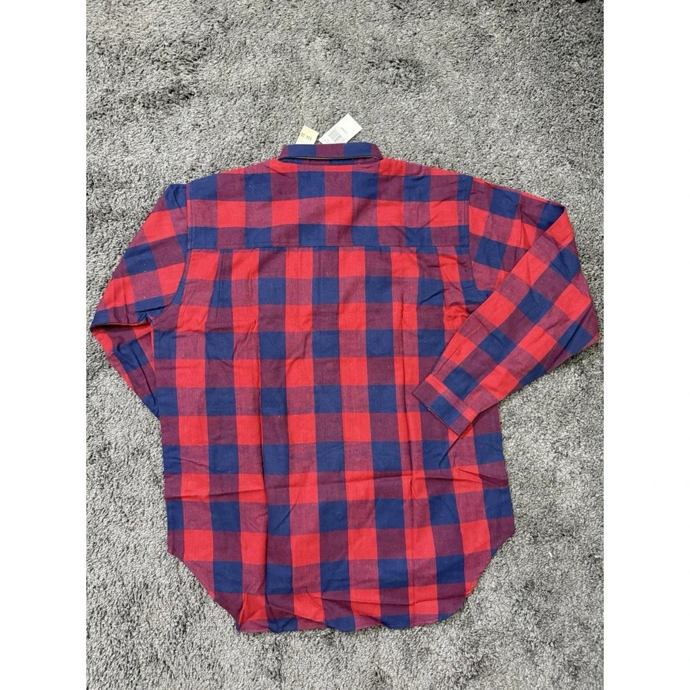 Levi's Flannel Buffalo Plaid Long Sleeve Button Up Men L Red Blue Outdoor Casual